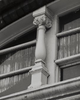 Glasgow, 191-197 Scotland Street, Howden's Works.
Detail of pillar moulging in window on Scotland Street (North) frontage of former Glasgow subway power station.