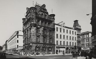 182 - 190 Trongate.
View from SW at junction with Glassford Street.