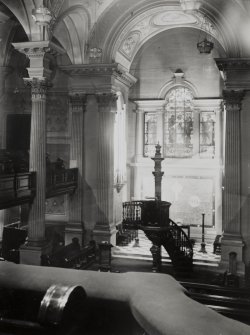 St Andrew's Church, interior
View of pulpit and chancel viewed from gallery