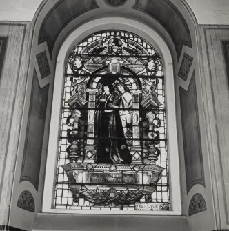 St Andrew's Church, interior
View of stained glass window at balcony level, East wall