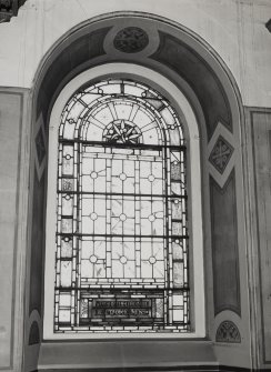 St Andrew's Church, interior
View of stained glass window at balcony level, East wall