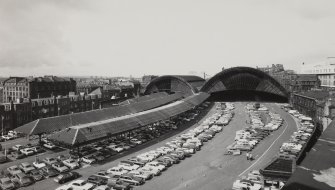 Glasgow, St. Enoch Station.
General view of train sheds from East.