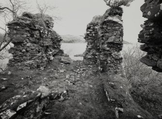 Finchurn Castle, interior.
View from South-West.