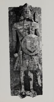 View of West Highland effigy, GF9, from Inchkenneth, Mull.