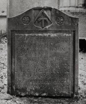 General view of headstone of John McArthur (1769).