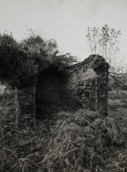 View from NE of exposed remains of barrel-vaulted building (function unknown), photographed 28 October 1993
