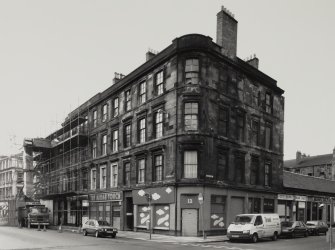 General view of W Campbell Street from NE showing corner with Holm Street.