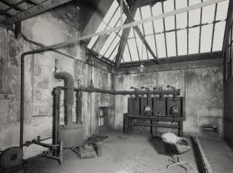 Interior.
View of third floor N room from SW.