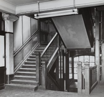 Glasgow, 28 West Campbell Street, McGeoch's Building, interior.
View of principal staircase at first floor landing.