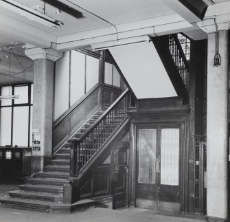 Glasgow, 28 West Campbell Street, McGeoch's Building, interior.
View of principal staircase at ground floor.