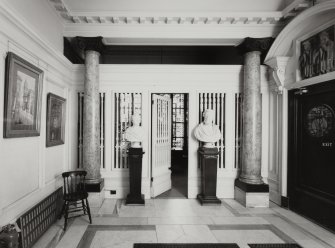 Interior.
View of first floor N lobby from S.