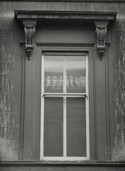 Detail of specimen window on E facade.