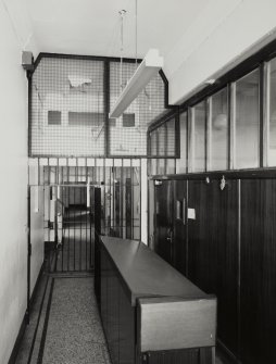 Interior.
View of second floor cell block & corridor from N.