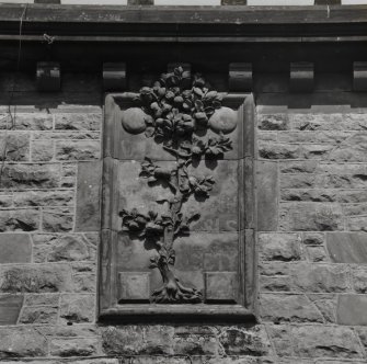 Detail.  On SE entrance block showing 'Tree of Life'