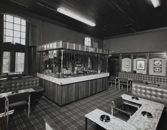 Interior.  Former library, now a bar, view from NE.