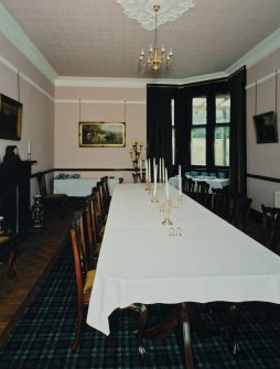 Interior. View of dining room from West