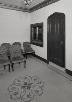 Interior. View of chapel or garden hall from East with mosaic floor