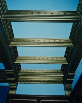 Interior. first floor bedroom, detail of ceiling