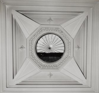 Interior.  Detail of stairwell cupola.