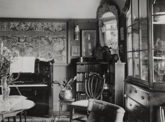Drawing room, interior.
View of corner of room with furnishings.