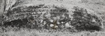 View of hog-backed stone showing carving