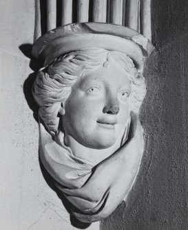 Interior.
Detail of the vaulted ceiling angle corbel in entrance hall.