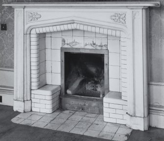 Interior.
Detail of fireplace in ground floor North-East apartment.