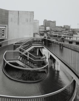 Distant view of Civic Centre from SSE from raised path at Olympia Way