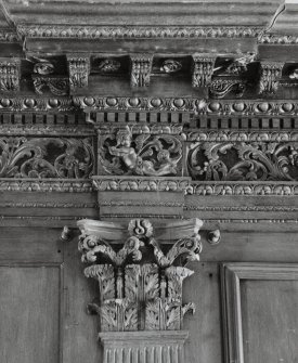 Strathleven House, interior.
Detail of frieze and capital in West room (dining room?).