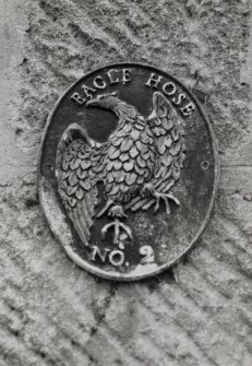 Detail of fire insurance plaque.