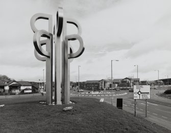 View of metal sculpture