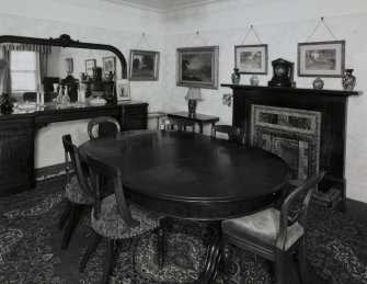 Interior. View of dining room from South West