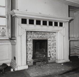Interior.
First floor, detail of fireplace.