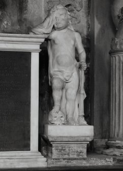 Interior.
Hamilton Monument.  Detail of the right hand putto.