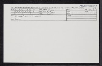 Middleton, South Lodge, NO54NE 29, Ordnance Survey index card, Recto