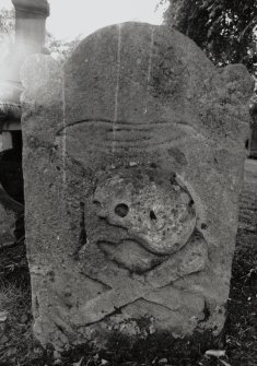 View of headstone.