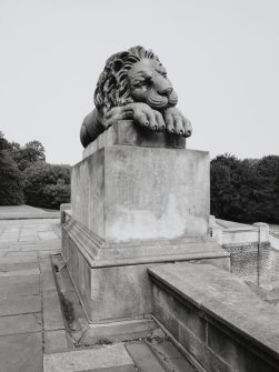 Detail of lion sculpture.