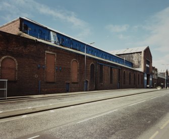 View from ENE of N frontage of Heavy Machine Shop, fronting onto East Hamilton Street, photographed 10 August 1993

