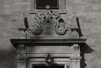 Detail of door pediment.