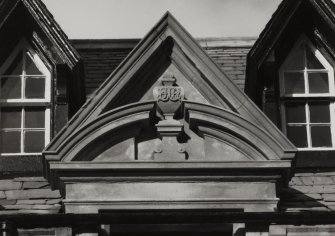 Detail of window pediment.