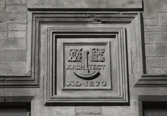 Detail of date plaque.