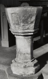 Interior. Detail of font