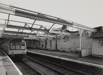 View from NW of old station and canopy.