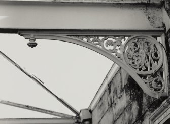 Detail of canopy roof support on platform one. (With insignia)