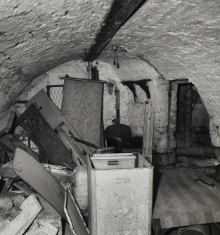 Interior.
View from W of vault on ground floor.