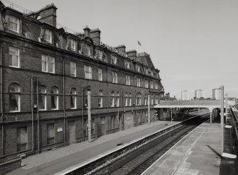 View of Station Hotel & platforms from bridge to S