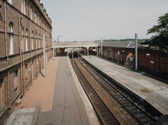 View of platforms from bridge to S