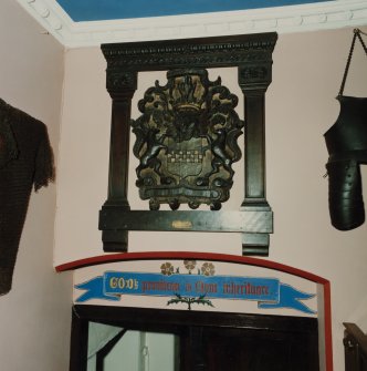Interior.
Detail of armorial panel in entrance hall.