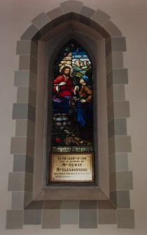 Interior.
Detail of stained glass window.