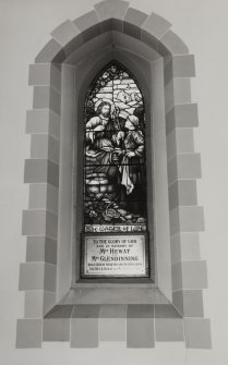 Interior.
Detail of stained glass window.